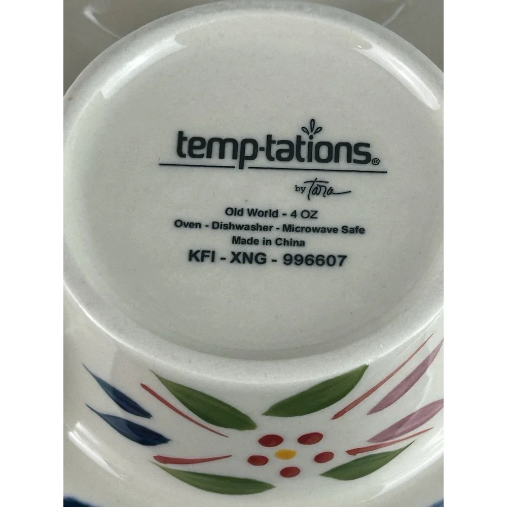 TEMPATIONS BY TARA OLD WORLD BLUE CERAMIC MUFFIN PAN